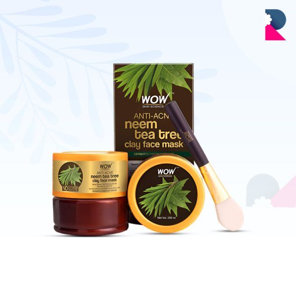 Wow Anti Acne Neem & Tea Tree Clay Face Mask-200 ml