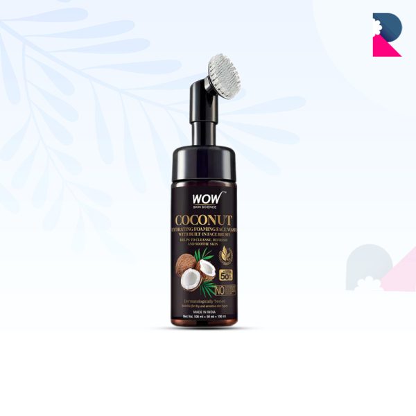 Wow Skin Science Coconut Hydrating Face Wash With Brush - 150 ml.