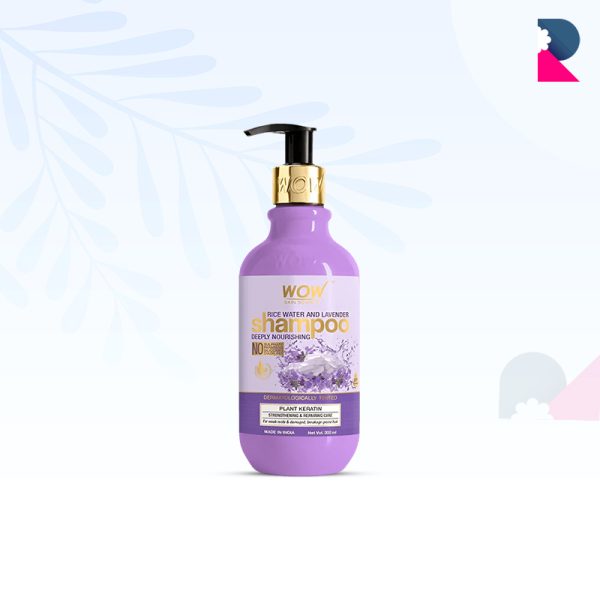 Wow Rice Water And Lavender Shampoo - 300 ml.