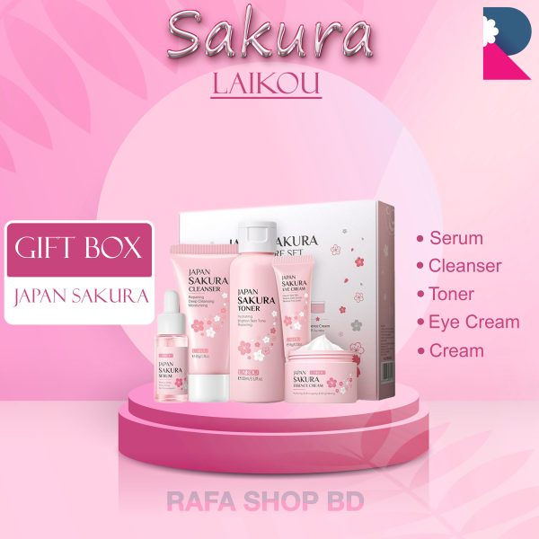 Laikou Japan Sakura Skincare Set – 5 Pcs