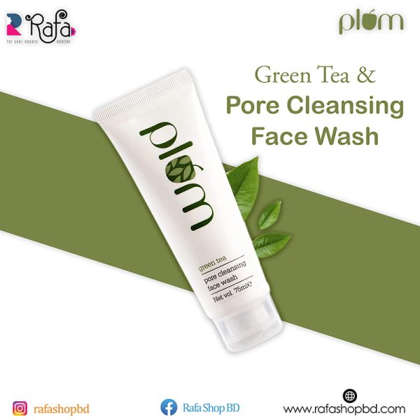 Plum Green Tea Pore Cleansing Face Wash | Fights Pimples & Removes Excess Oil | Enriched with Green Tea & Glycolic Acid | Best Suits Oily, Acne-Prone, Combination Skin | 100% Vegan | 50 ml