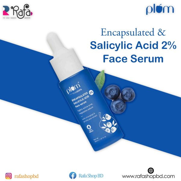 Plum 2% Salicylic Acid Face Serum | Fights Active Acne | Regulates Sebum | Controls Oil | Calms & Soothes Inflammation | Lightweight & Quick-absorbing | 100% Vegan | 30 ml