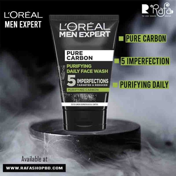 L'Oreal Men Expert Pure Charcoal Purifying 5 Actions Daily Face wash 100 ml