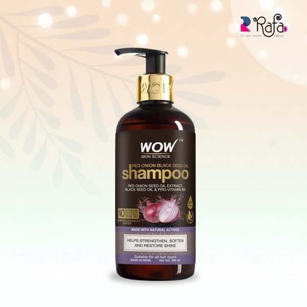 WOW Skin Science Red Onion Black Seed Oil Shampoo with Red Onion Seed Oil Extract