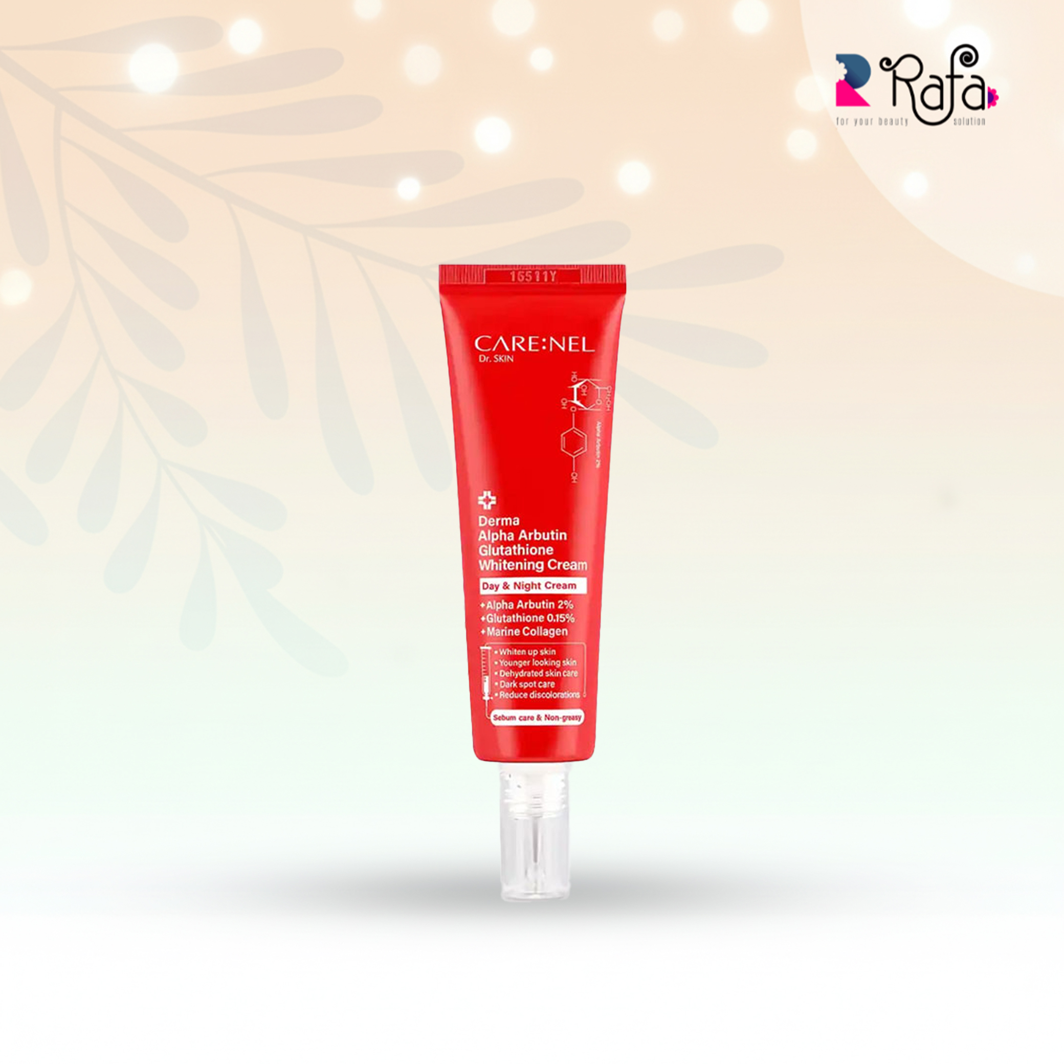 cara CARE:NEL Derma Alpha Arbutin Glutathione Whitening Day & Night Cream ( 45ml ) - Image 1