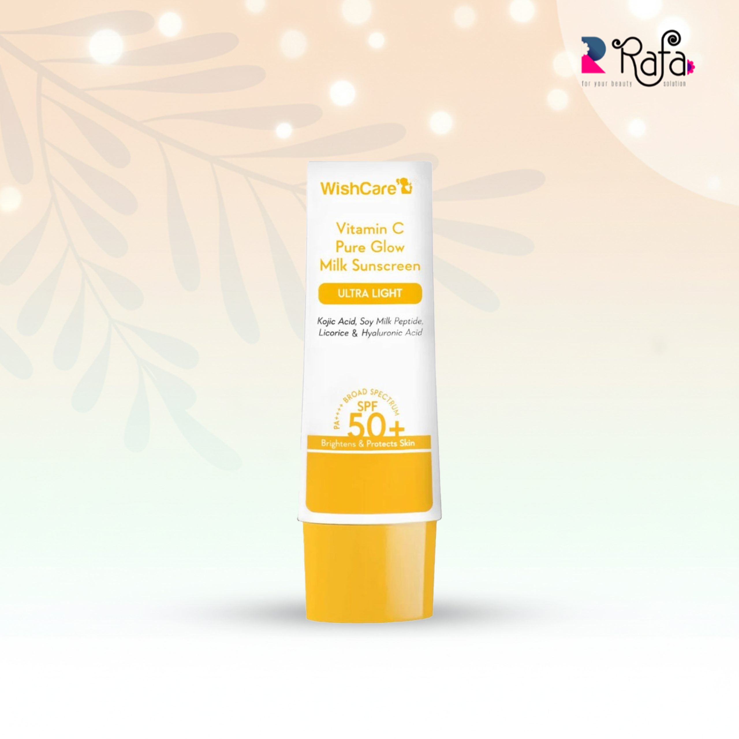 wishcare Wishcare Vitamin C Pure Glow Milk Sunscreen Ultra Light SPF 50+ PA++++ ( 50g ) - Image 1